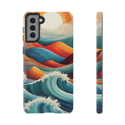 Retro Waves Phone Case for iPhone 8–16 Pro Max, Pixel 5–8 Pro, Galaxy S10–S24 Ultra - Designed by Thalia