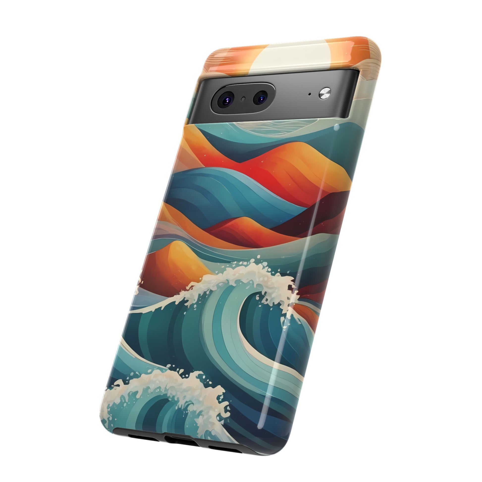 Retro Waves Phone Case for iPhone 8–16 Pro Max, Pixel 5–8 Pro, Galaxy S10–S24 Ultra - Designed by Thalia