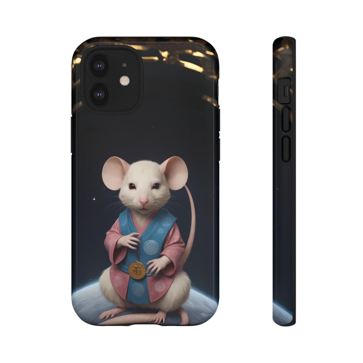 Chinese Zodiac Rat Phone Case for iPhone 8–16 Pro Max, iPhone 8 Plus–13 Mini, iPhone XS–XS Max, iPhone 11–14 Pro Max - Designed by Thalia