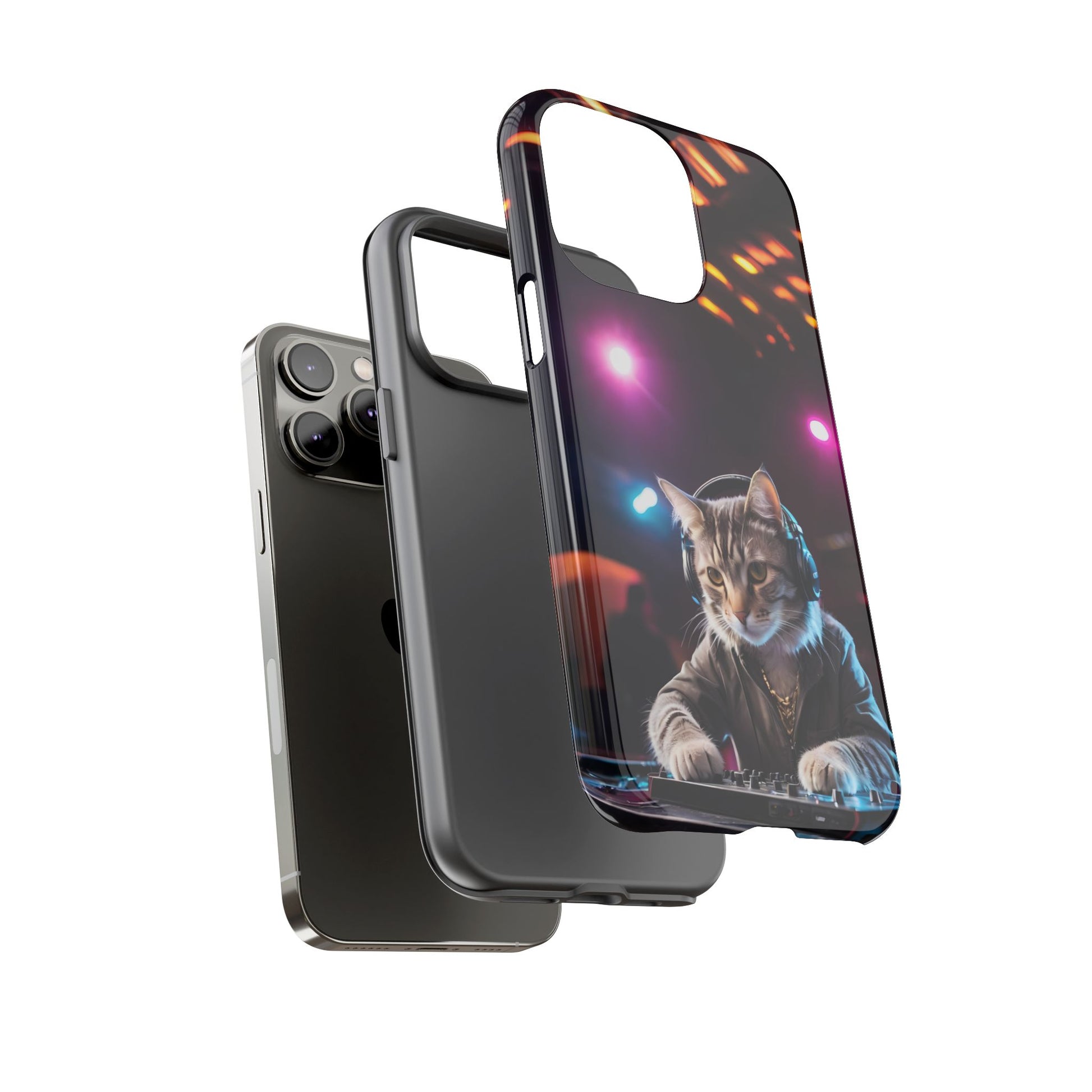 DJ Kitty Phone Case for iPhone 8–16 Pro Max, Pixel 5–8 Pro, Galaxy S10–S24 Ultra - Designed by Thalia