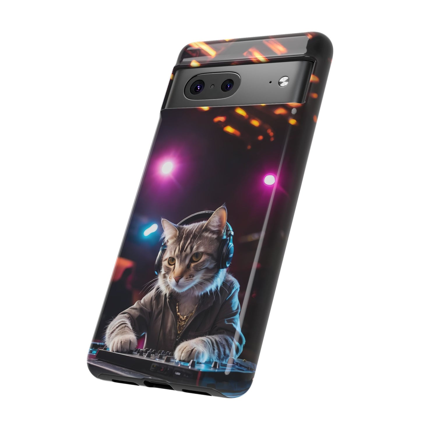 DJ Kitty Phone Case for iPhone 8–16 Pro Max, Pixel 5–8 Pro, Galaxy S10–S24 Ultra - Designed by Thalia