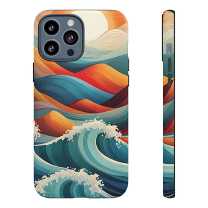 Retro Waves Phone Case for iPhone 8–16 Pro Max, Pixel 5–8 Pro, Galaxy S10–S24 Ultra - Designed by Thalia