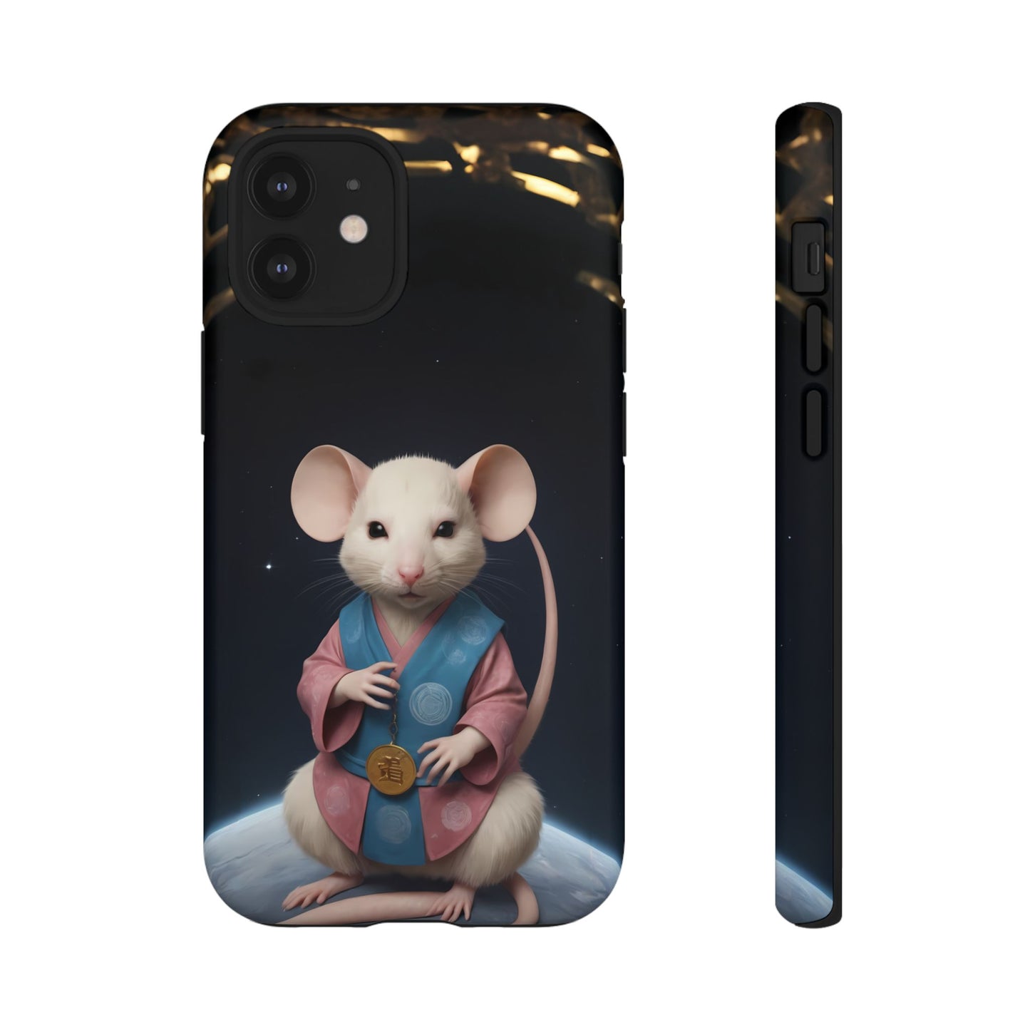 Chinese Zodiac Rat Phone Case for iPhone 8–16 Pro Max, iPhone 8 Plus–13 Mini, iPhone XS–XS Max, iPhone 11–14 Pro Max - Designed by Thalia