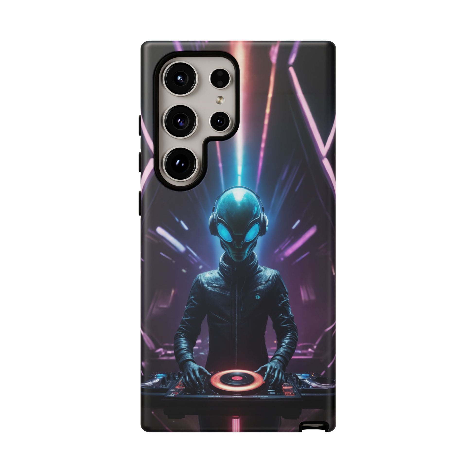 Alien DJ Phone Case for iPhone 8–16 Pro Max, Pixel 5–8 Pro, Galaxy S10–S24 Ultra - Designed by Thalia