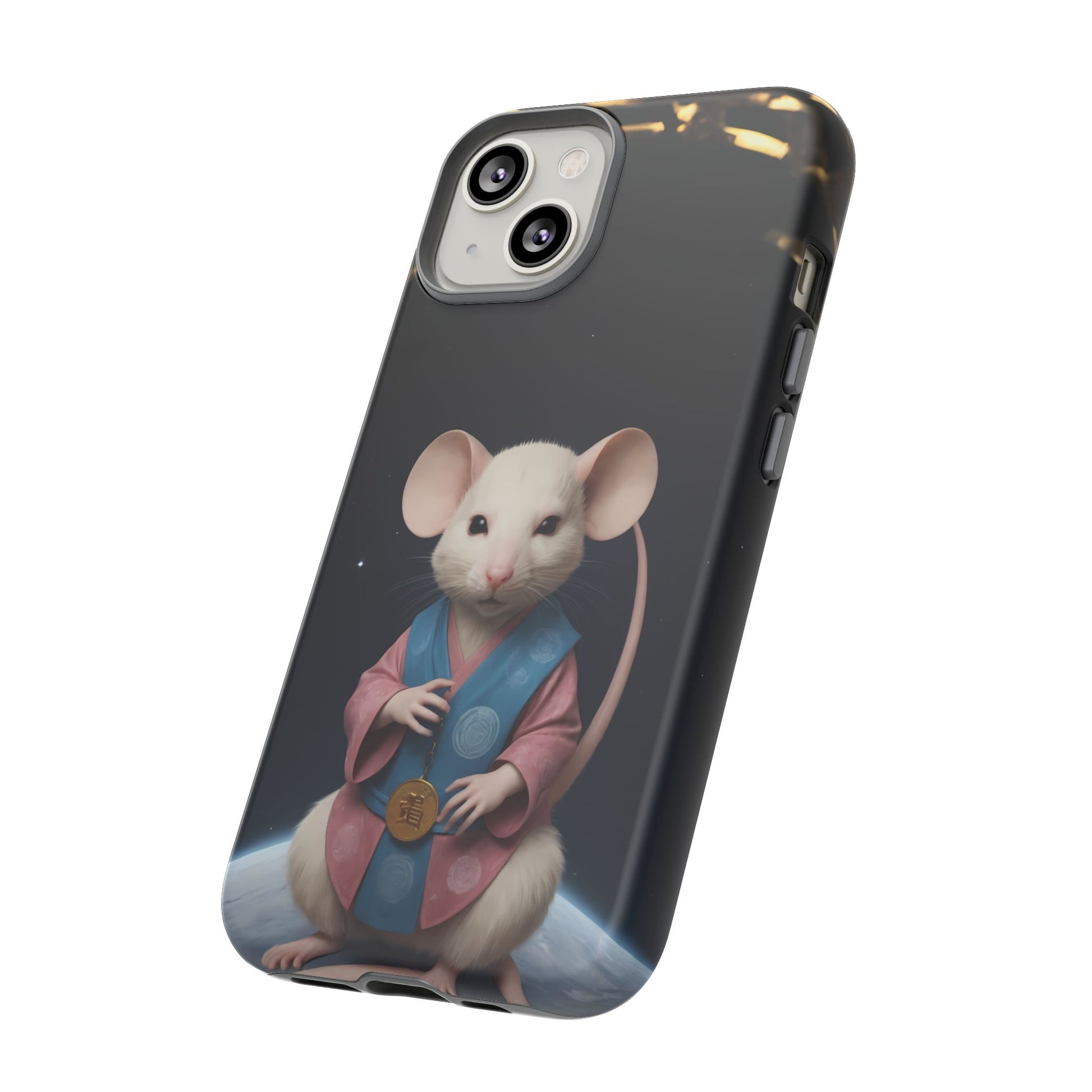 Chinese Zodiac Rat Phone Case for iPhone 8–16 Pro Max, iPhone 8 Plus–13 Mini, iPhone XS–XS Max, iPhone 11–14 Pro Max - Designed by Thalia