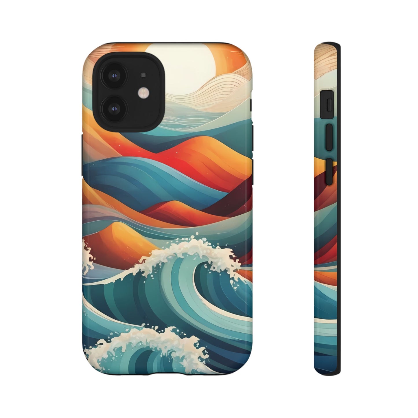 Retro Waves Stylish UV Protected Phone Case for iPhone 8–16 Pro Max, iPhone 8 Plus–13 Mini, iPhone XS–XS Max, iPhone 11–14 Pro Max - Designed by Thalia