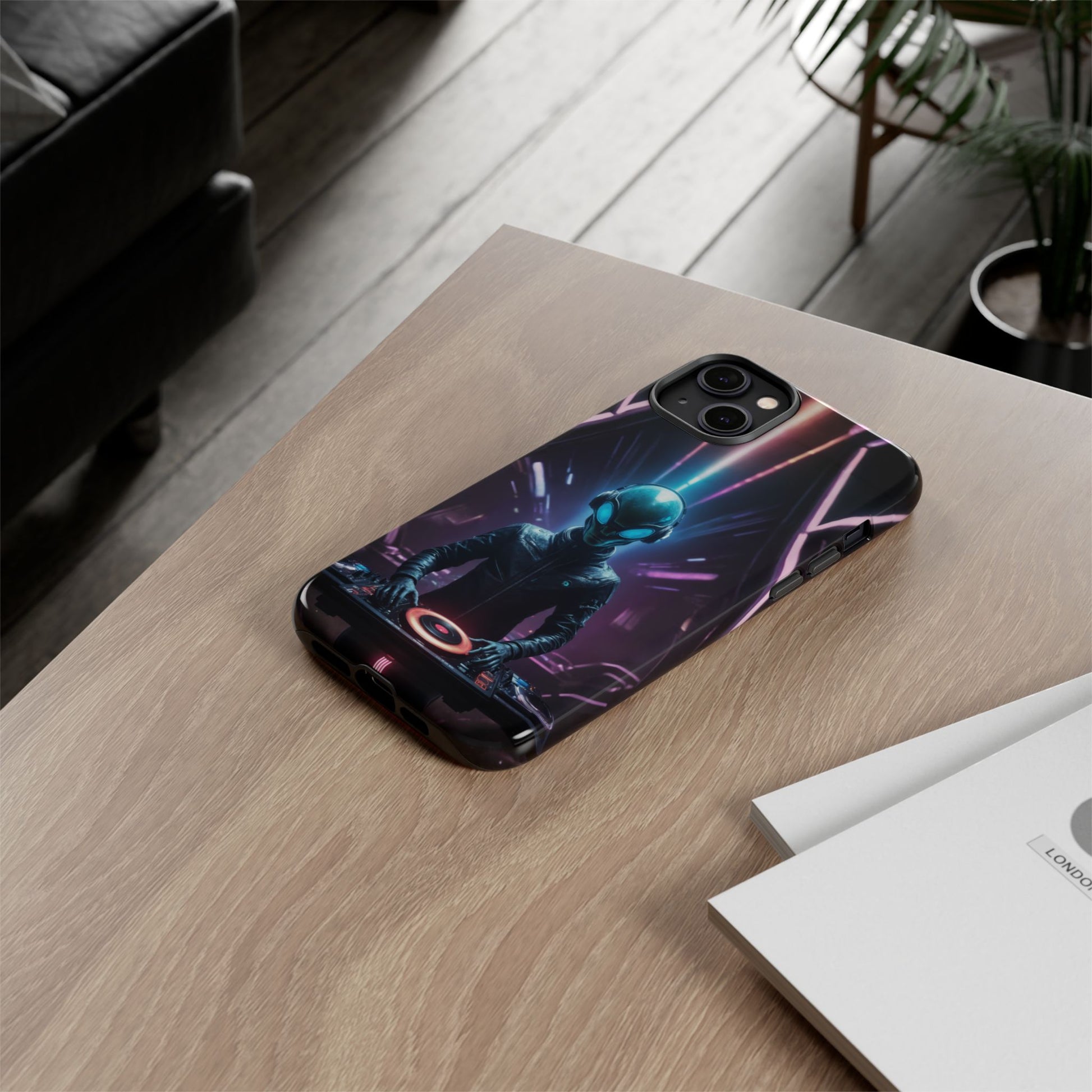 Alien DJ Phone Case for iPhone 8–16 Pro Max, Pixel 5–8 Pro, Galaxy S10–S24 Ultra - Designed by Thalia