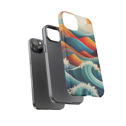 Retro Waves Stylish UV Protected Phone Case for iPhone 8–16 Pro Max, iPhone 8 Plus–13 Mini, iPhone XS–XS Max, iPhone 11–14 Pro Max - Designed by Thalia