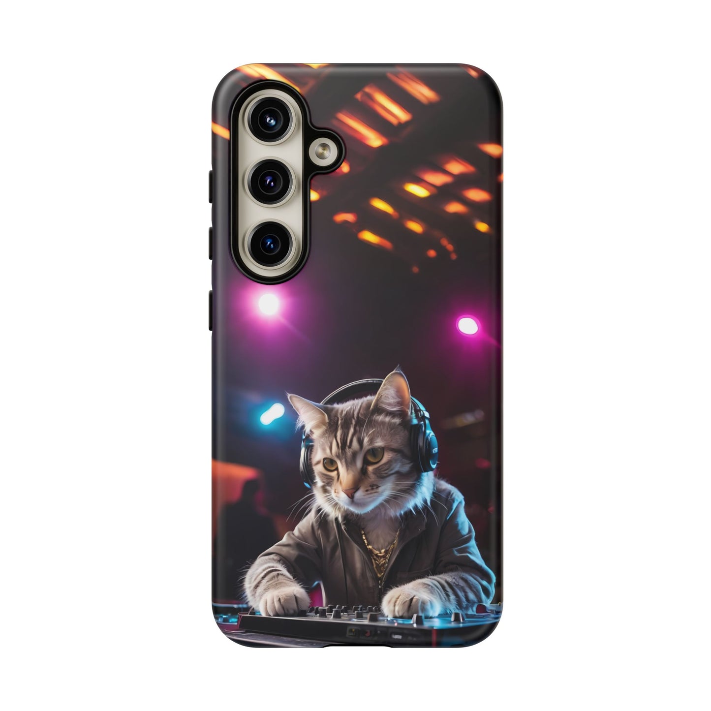 DJ Kitty Phone Case for iPhone 8–16 Pro Max, Pixel 5–8 Pro, Galaxy S10–S24 Ultra - Designed by Thalia