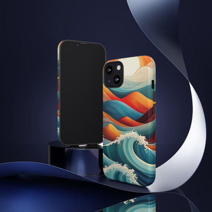 Retro Waves Stylish UV Protected Phone Case for iPhone 8–16 Pro Max, iPhone 8 Plus–13 Mini, iPhone XS–XS Max, iPhone 11–14 Pro Max - Designed by Thalia