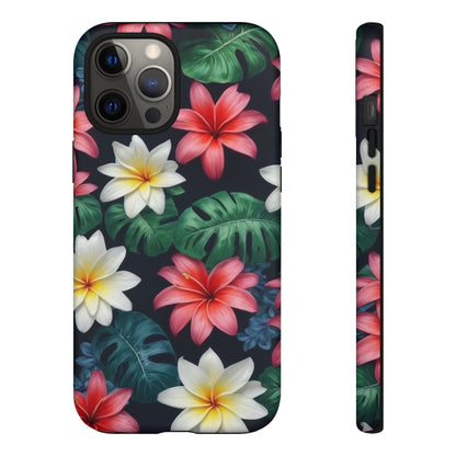 Hawaiian Flowers Phone Case for iPhone 8–16 Pro Max, iPhone 8 Plus–13 Mini, iPhone XS–XS Max, iPhone 11–14 Pro Max - Designed by Thalia