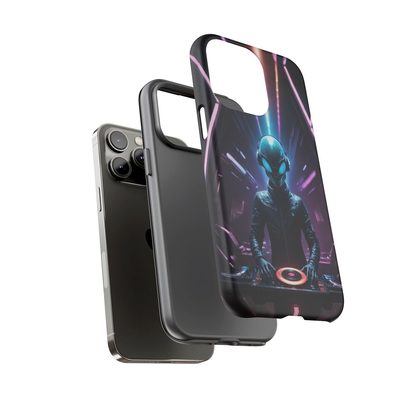 Alien DJ Phone Case for iPhone 8–16 Pro Max, Pixel 5–8 Pro, Galaxy S10–S24 Ultra - Designed by Thalia