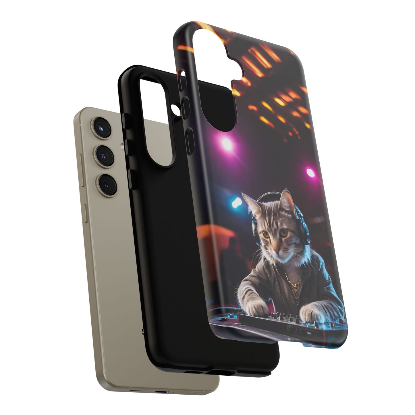 DJ Kitty Phone Case for iPhone 8–16 Pro Max, Pixel 5–8 Pro, Galaxy S10–S24 Ultra - Designed by Thalia