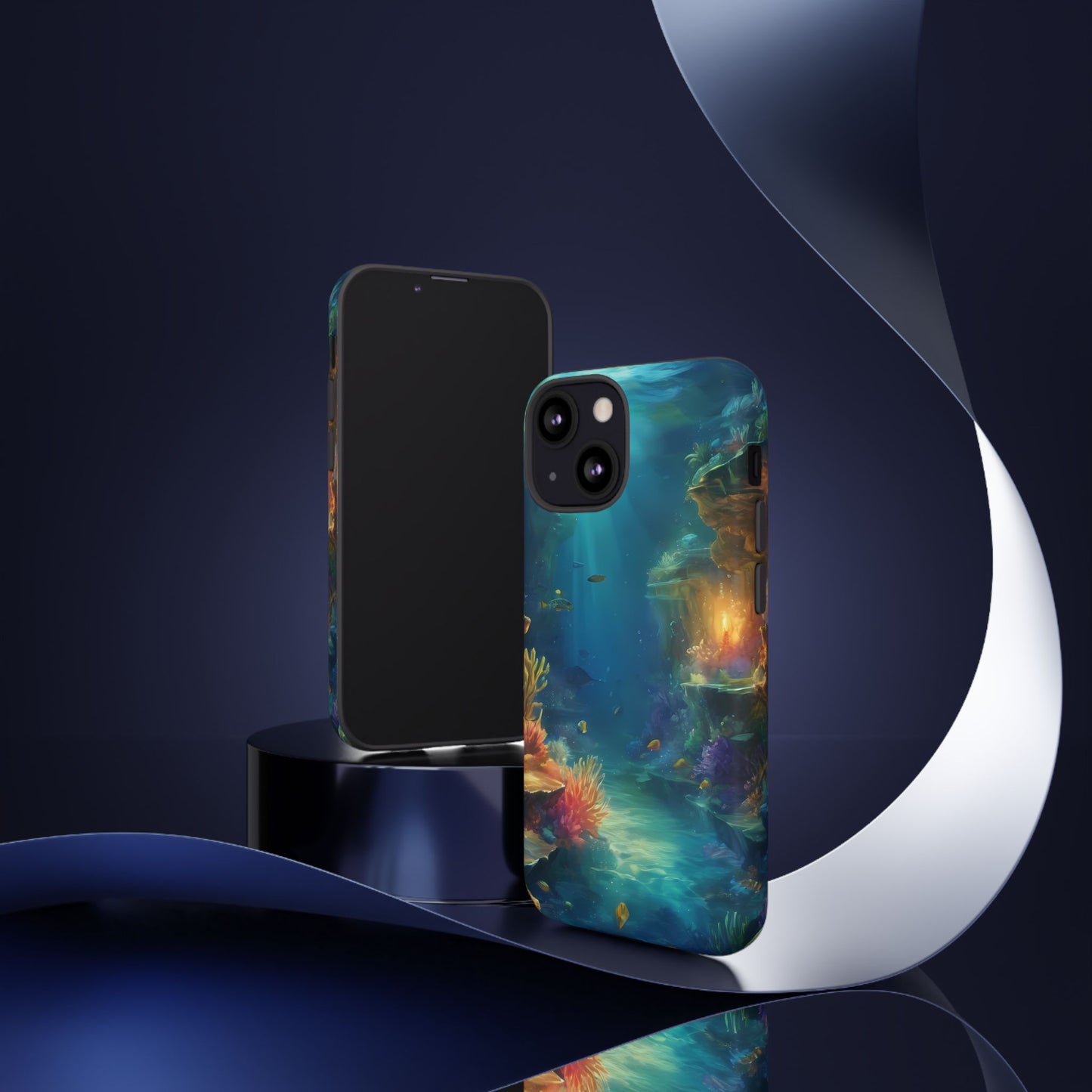 Oceanic Depths Stylish Unique UV Protected Phone Case for iPhone 8–16 Pro Max, iPhone 8 Plus–13 Mini, iPhone XS–XS Max, iPhone 11–14 Pro Max - Designed by Thalia