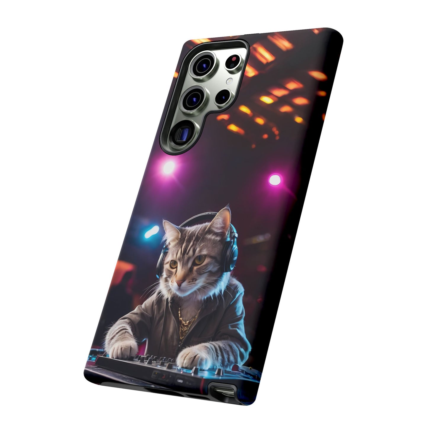 DJ Kitty Phone Case for iPhone 8–16 Pro Max, Pixel 5–8 Pro, Galaxy S10–S24 Ultra - Designed by Thalia