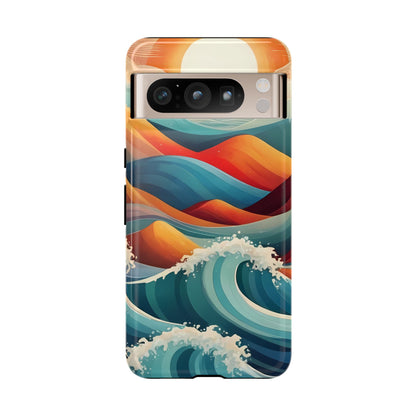 Retro Waves Phone Case for iPhone 8–16 Pro Max, Pixel 5–8 Pro, Galaxy S10–S24 Ultra - Designed by Thalia