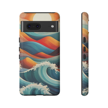 Retro Waves Phone Case for iPhone 8–16 Pro Max, Pixel 5–8 Pro, Galaxy S10–S24 Ultra - Designed by Thalia