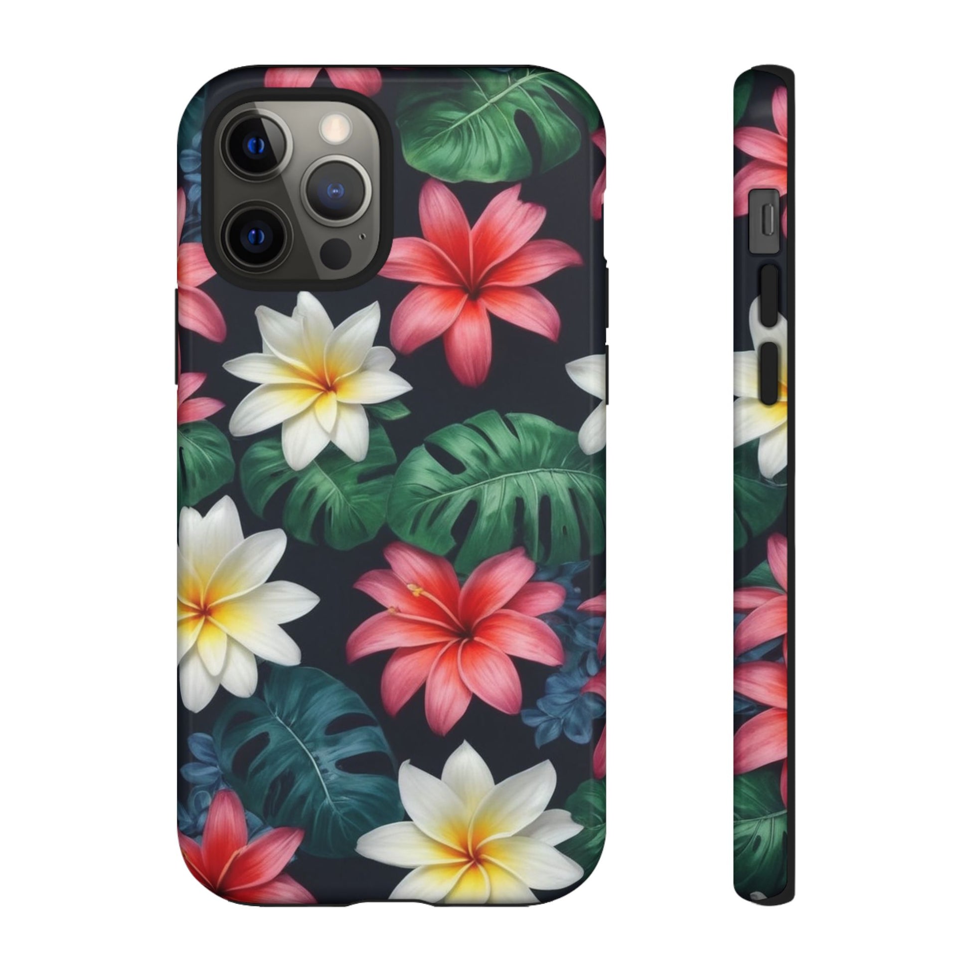 Hawaiian Flowers Phone Case for iPhone 8–16 Pro Max, iPhone 8 Plus–13 Mini, iPhone XS–XS Max, iPhone 11–14 Pro Max - Designed by Thalia