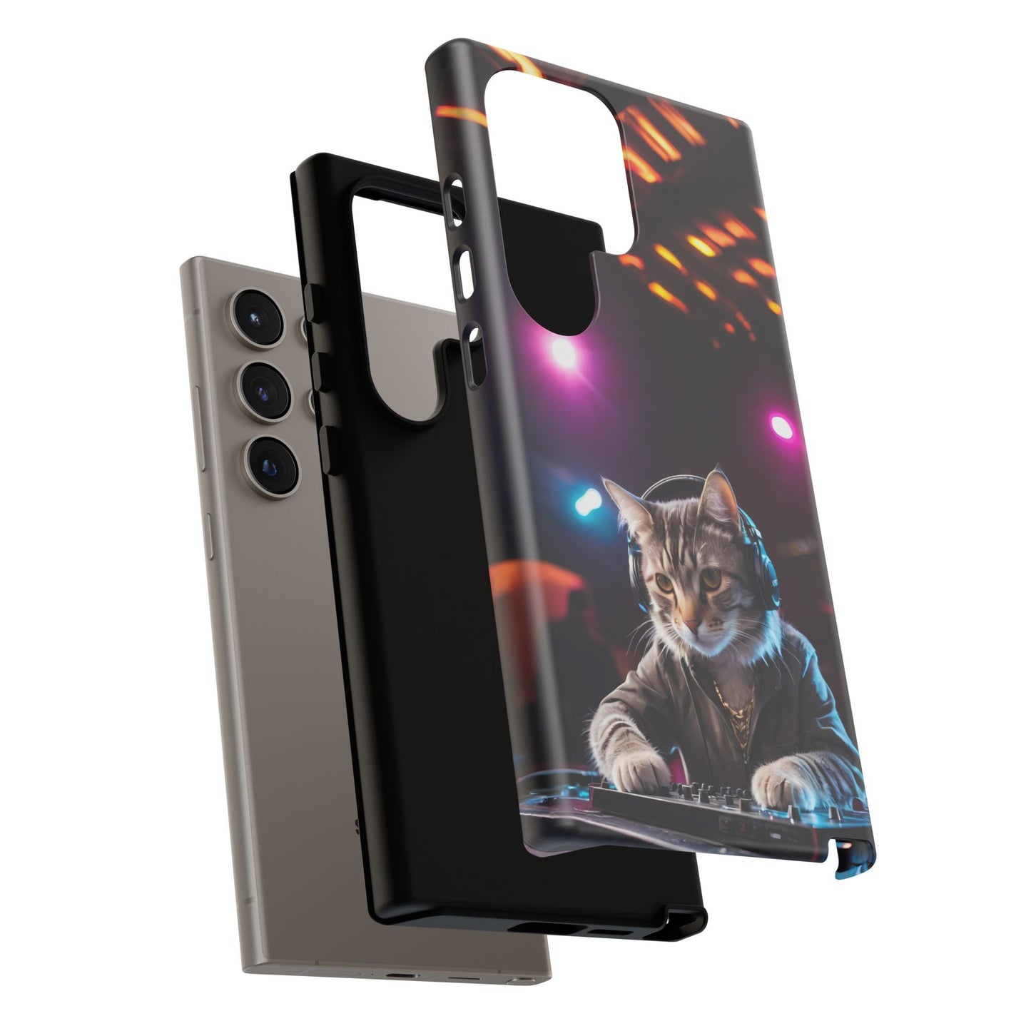 DJ Kitty Phone Case for iPhone 8–16 Pro Max, Pixel 5–8 Pro, Galaxy S10–S24 Ultra - Designed by Thalia