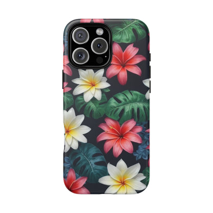 Hawaiian Flowers Phone Case for iPhone 8–16 Pro Max, iPhone 8 Plus–13 Mini, iPhone XS–XS Max, iPhone 11–14 Pro Max - Designed by Thalia