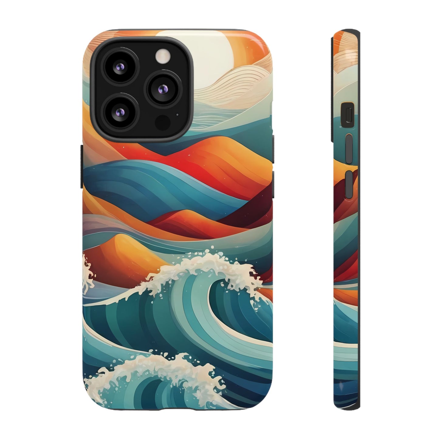 Retro Waves Phone Case for iPhone 8–16 Pro Max, Pixel 5–8 Pro, Galaxy S10–S24 Ultra - Designed by Thalia