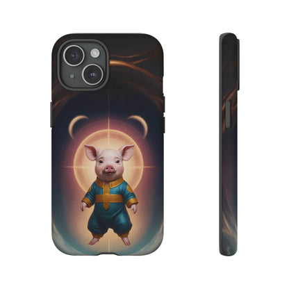 Chinese Zodiac Pig Custom Phone Case for iPhone 8–16 Pro Max, Pixel 5–8 Pro, Galaxy S10–S24 Ultra - Designed by Thalia