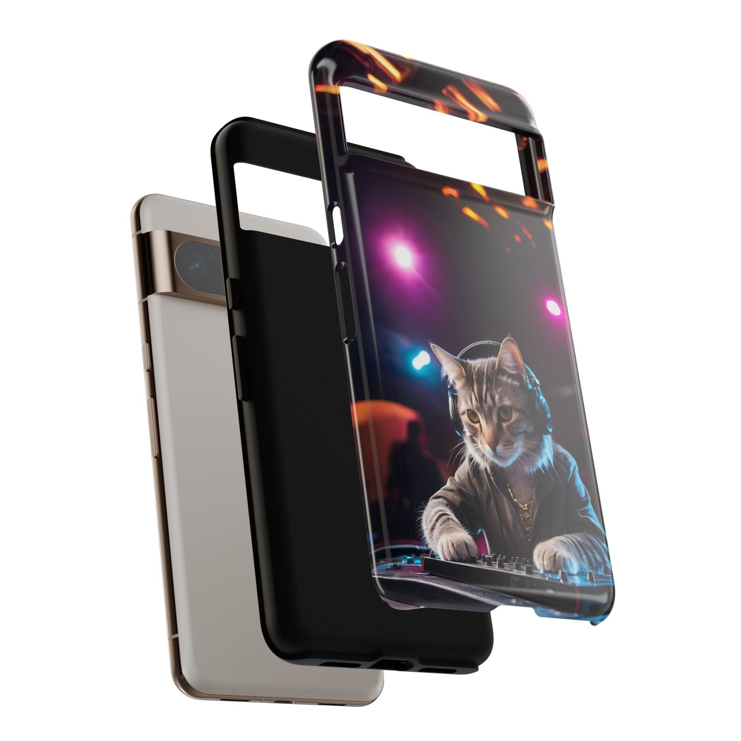 DJ Kitty Phone Case for iPhone 8–16 Pro Max, Pixel 5–8 Pro, Galaxy S10–S24 Ultra - Designed by Thalia