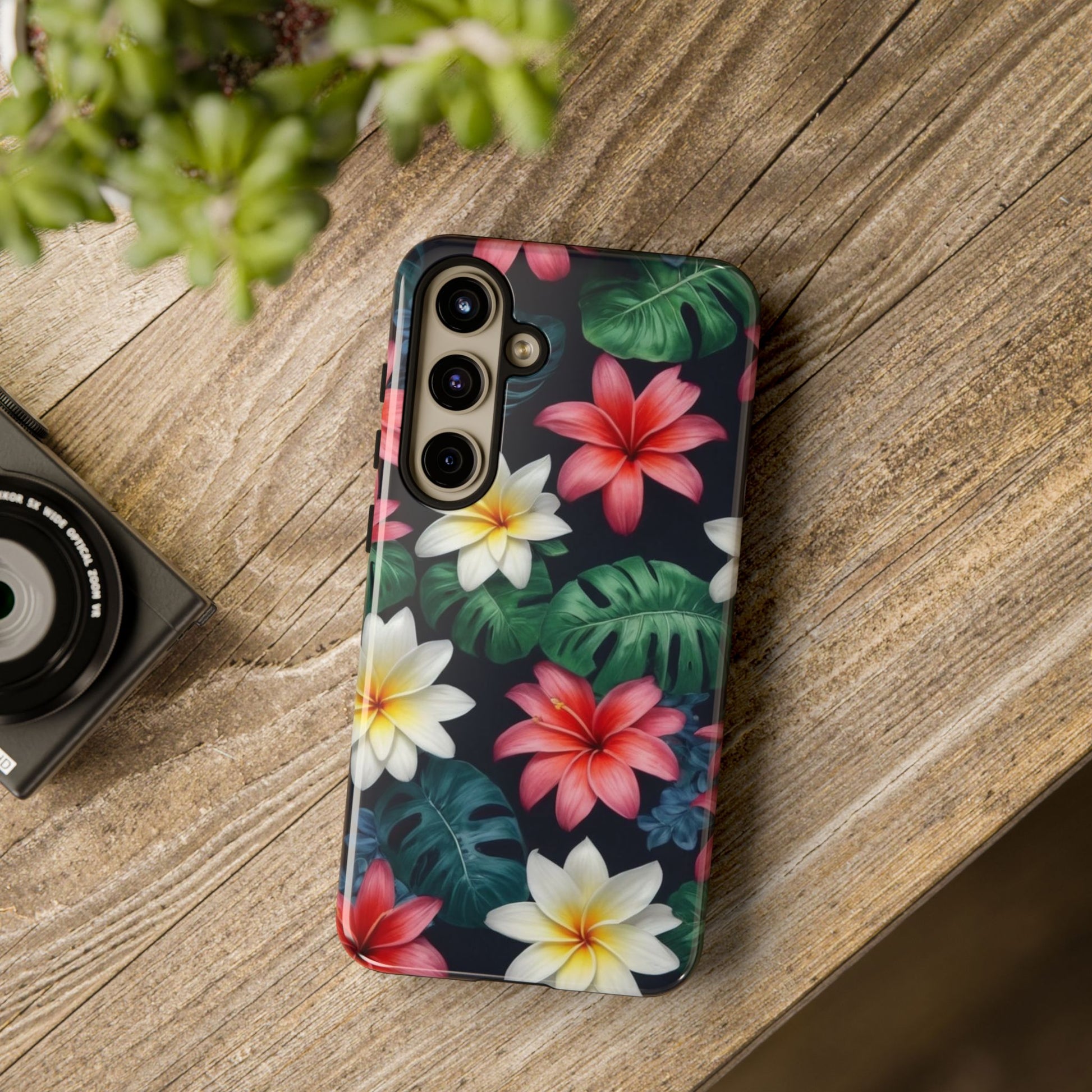 Hawaiian Flowers Custom Phone Case for Samsung Galaxy S10–S10 Plus, S20–S20 Ultra, S21, S22, S23, S24 Ultra - Designed by Thalia