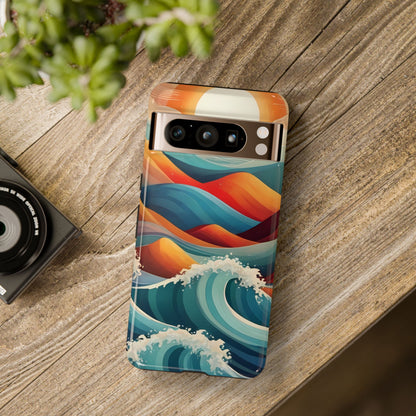 Retro Waves Phone Case for iPhone 8–16 Pro Max, Pixel 5–8 Pro, Galaxy S10–S24 Ultra - Designed by Thalia