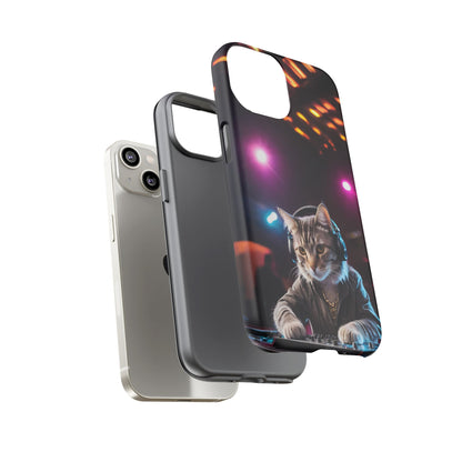 DJ Kitty Phone Case for iPhone 8–16 Pro Max, Pixel 5–8 Pro, Galaxy S10–S24 Ultra - Designed by Thalia