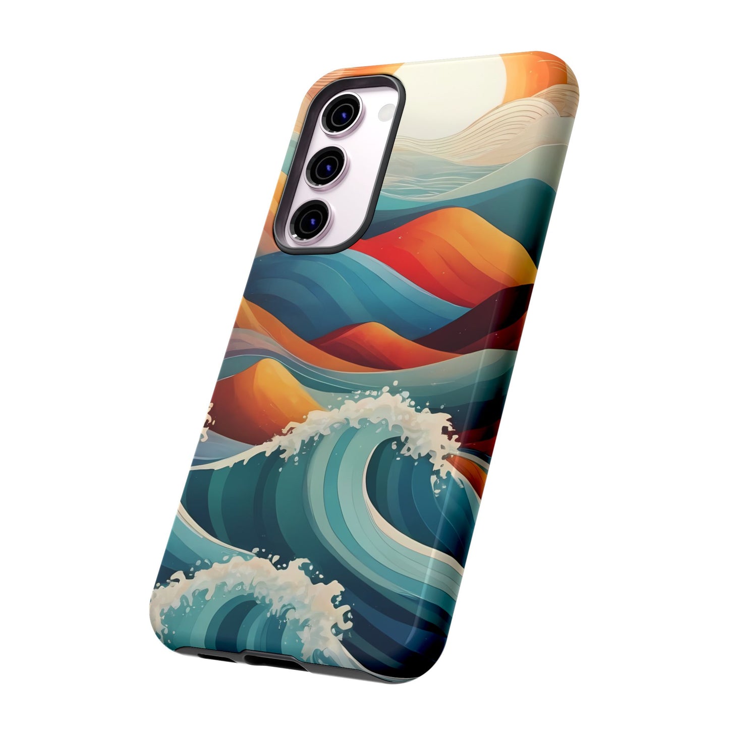 Retro Waves Phone Case for iPhone 8–16 Pro Max, Pixel 5–8 Pro, Galaxy S10–S24 Ultra - Designed by Thalia