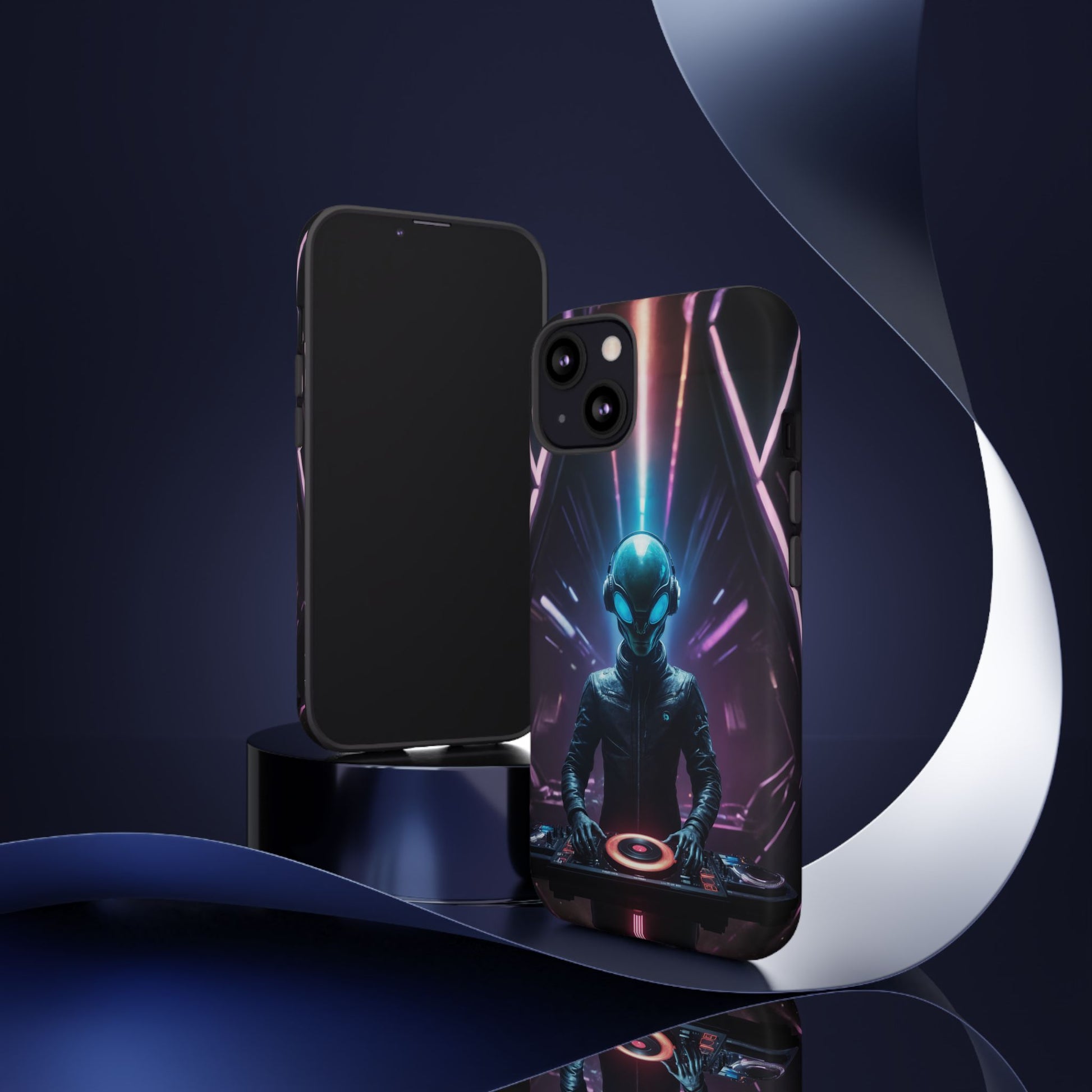 Alien DJ Phone Case for iPhone 8–16 Pro Max, Pixel 5–8 Pro, Galaxy S10–S24 Ultra - Designed by Thalia