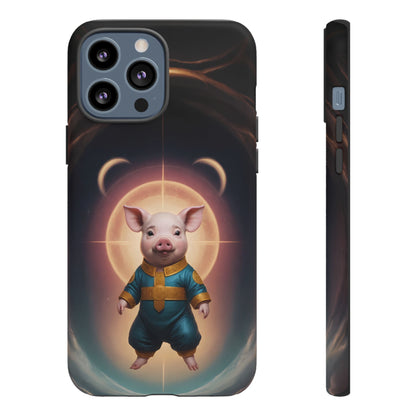 Chinese Zodiac Pig Custom Phone Case for iPhone 8–16 Pro Max, Pixel 5–8 Pro, Galaxy S10–S24 Ultra - Designed by Thalia