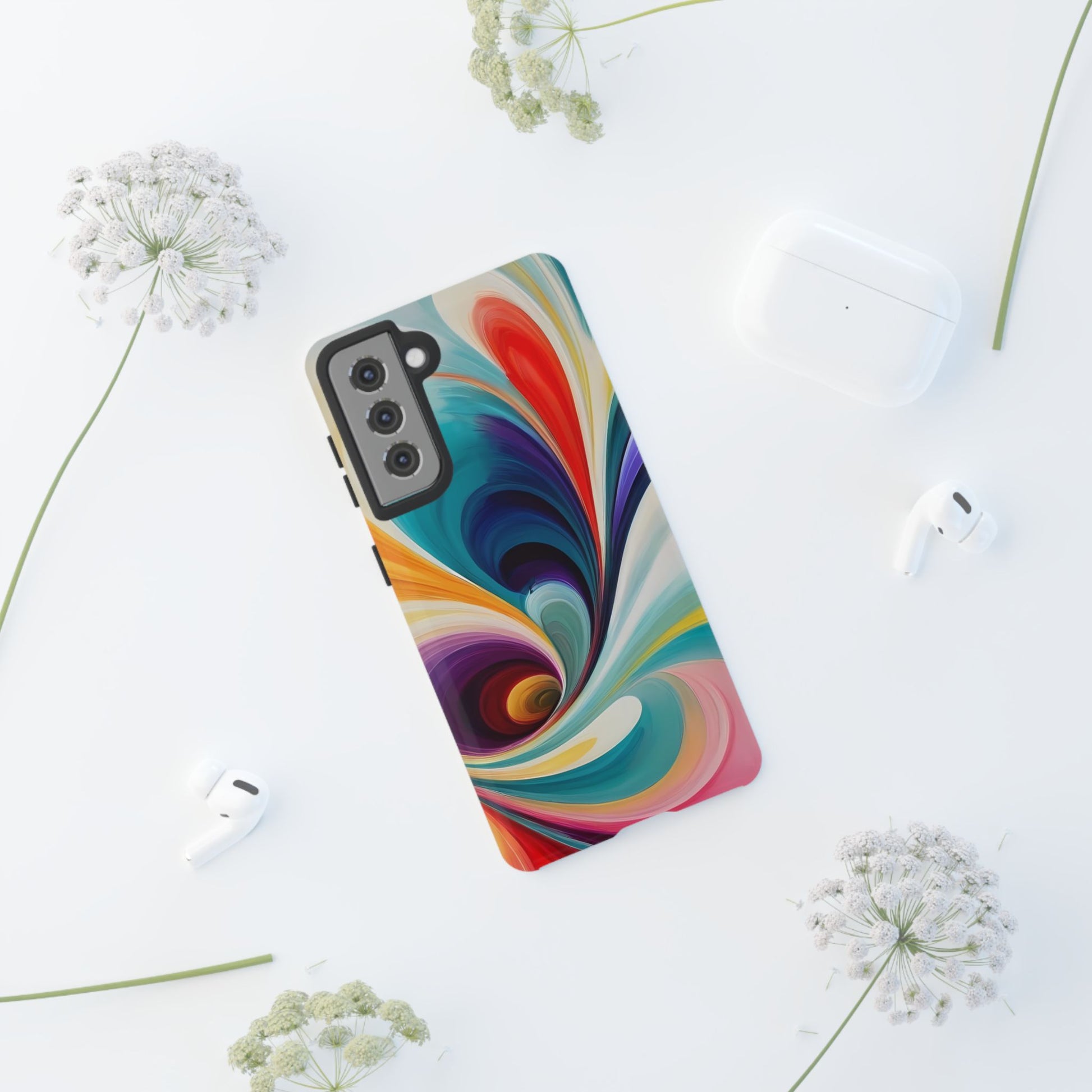 Abstract Elegance Phone Case for iPhone 8–16 Pro Max, Pixel 5–8 Pro, Galaxy S10–S24 Ultra - Designed by Thalia