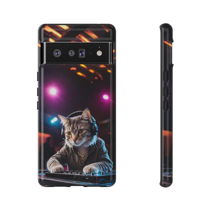 DJ Kitty Phone Case for iPhone 8–16 Pro Max, Pixel 5–8 Pro, Galaxy S10–S24 Ultra - Designed by Thalia