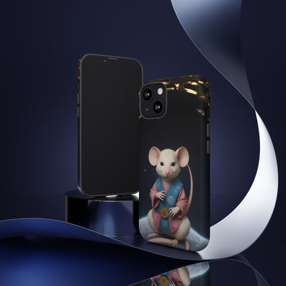 Chinese Zodiac Rat Phone Case for iPhone 8–16 Pro Max, iPhone 8 Plus–13 Mini, iPhone XS–XS Max, iPhone 11–14 Pro Max - Designed by Thalia