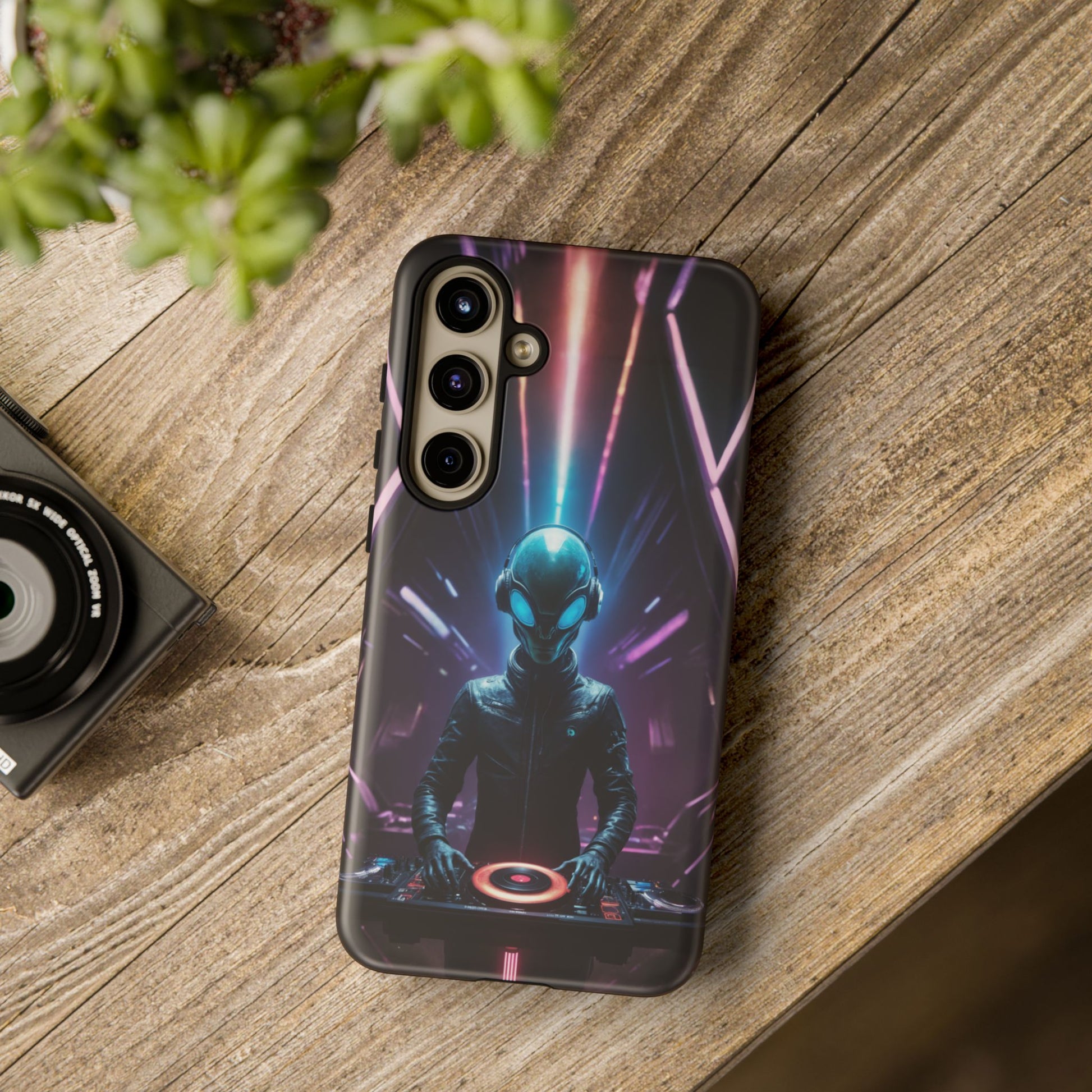 Alien DJ Phone Case for iPhone 8–16 Pro Max, Pixel 5–8 Pro, Galaxy S10–S24 Ultra - Designed by Thalia