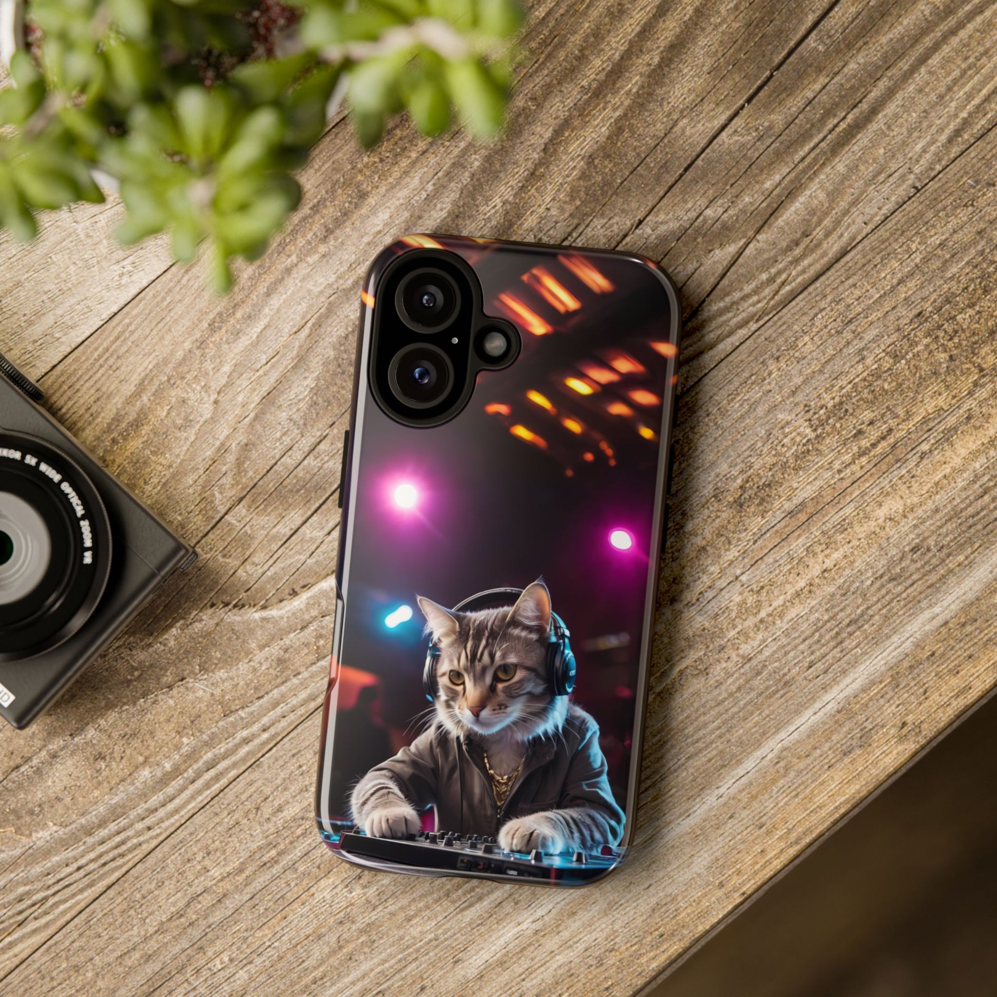 DJ Kitty Phone Case for iPhone 8–16 Pro Max, Pixel 5–8 Pro, Galaxy S10–S24 Ultra - Designed by Thalia