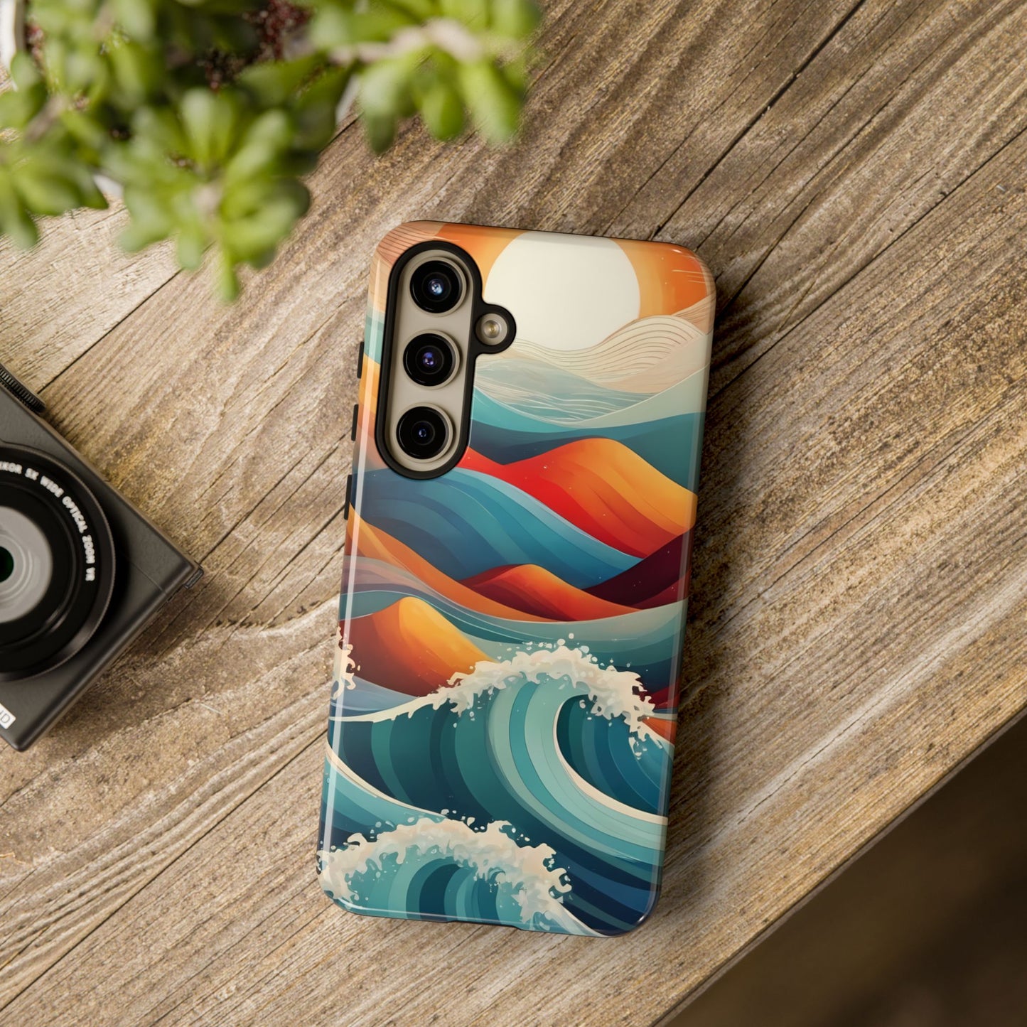 Retro Waves Phone Case for iPhone 8–16 Pro Max, Pixel 5–8 Pro, Galaxy S10–S24 Ultra - Designed by Thalia