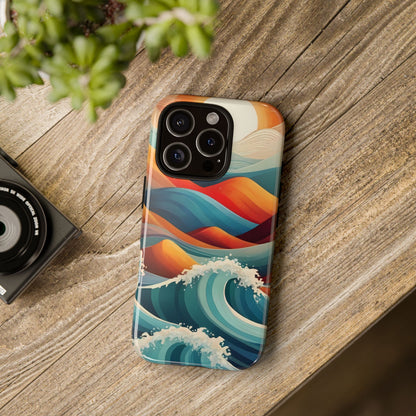 Retro Waves Phone Case for iPhone 8–16 Pro Max, Pixel 5–8 Pro, Galaxy S10–S24 Ultra - Designed by Thalia