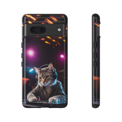 DJ Kitty Phone Case for iPhone 8–16 Pro Max, Pixel 5–8 Pro, Galaxy S10–S24 Ultra - Designed by Thalia