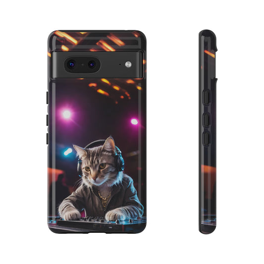 DJ Kitty Custom Phone Case for Google Pixel 8, 7, 6, 5 5G - Designed by Thalia