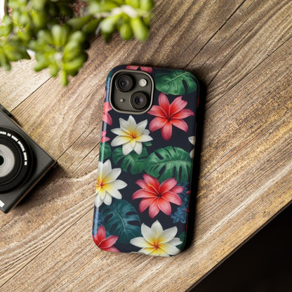 Hawaiian Flowers Phone Case for iPhone 8–16 Pro Max, iPhone 8 Plus–13 Mini, iPhone XS–XS Max, iPhone 11–14 Pro Max - Designed by Thalia