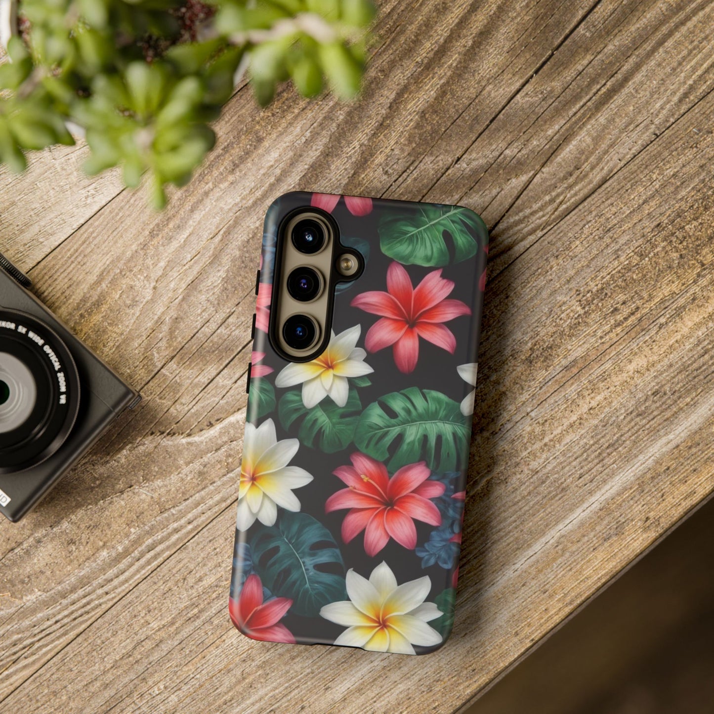 Hawaiian Flowers Custom Phone Case for Samsung Galaxy S10–S10 Plus, S20–S20 Ultra, S21, S22, S23, S24 Ultra - Designed by Thalia