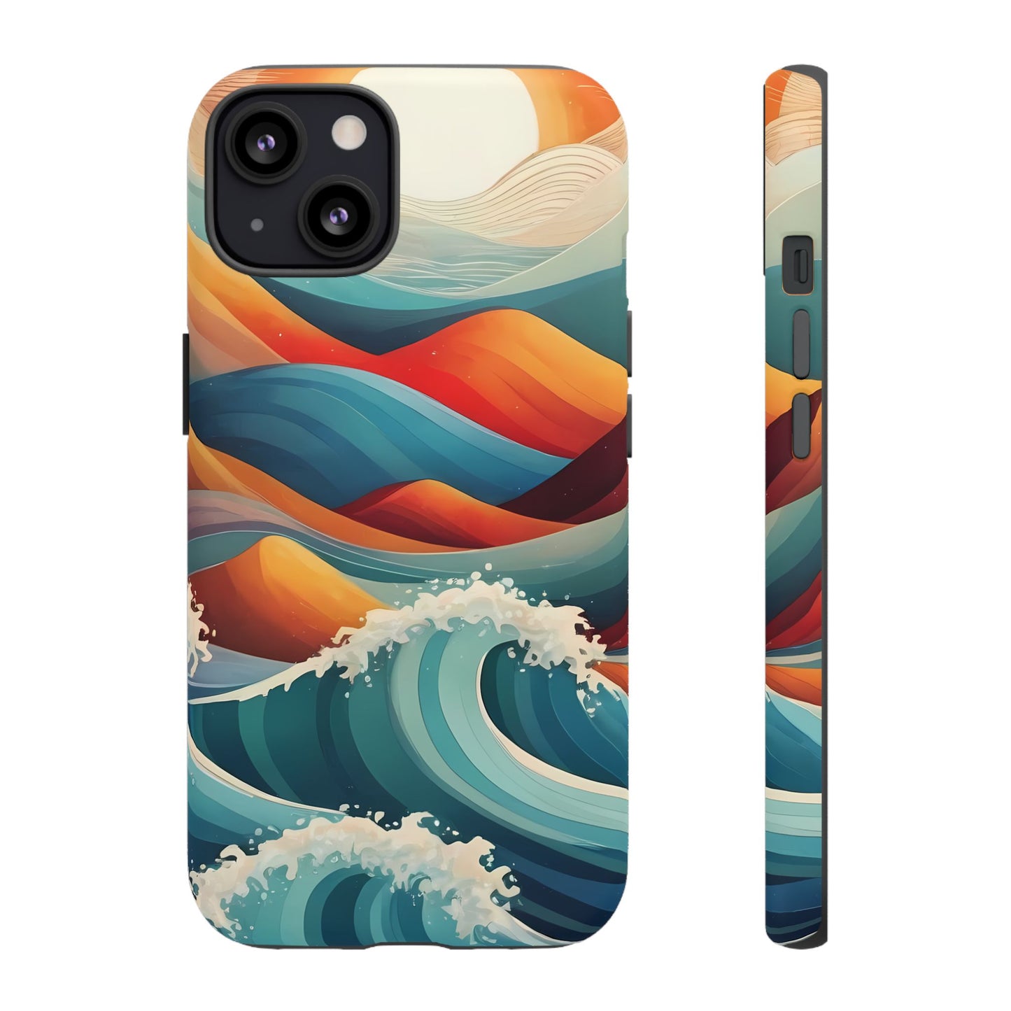 Retro Waves Stylish UV Protected Phone Case for iPhone 8–16 Pro Max, iPhone 8 Plus–13 Mini, iPhone XS–XS Max, iPhone 11–14 Pro Max - Designed by Thalia