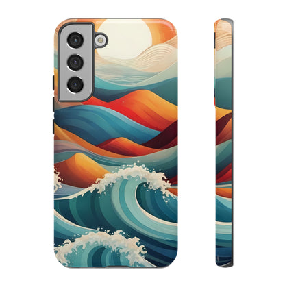 Retro Waves Phone Case for iPhone 8–16 Pro Max, Pixel 5–8 Pro, Galaxy S10–S24 Ultra - Designed by Thalia