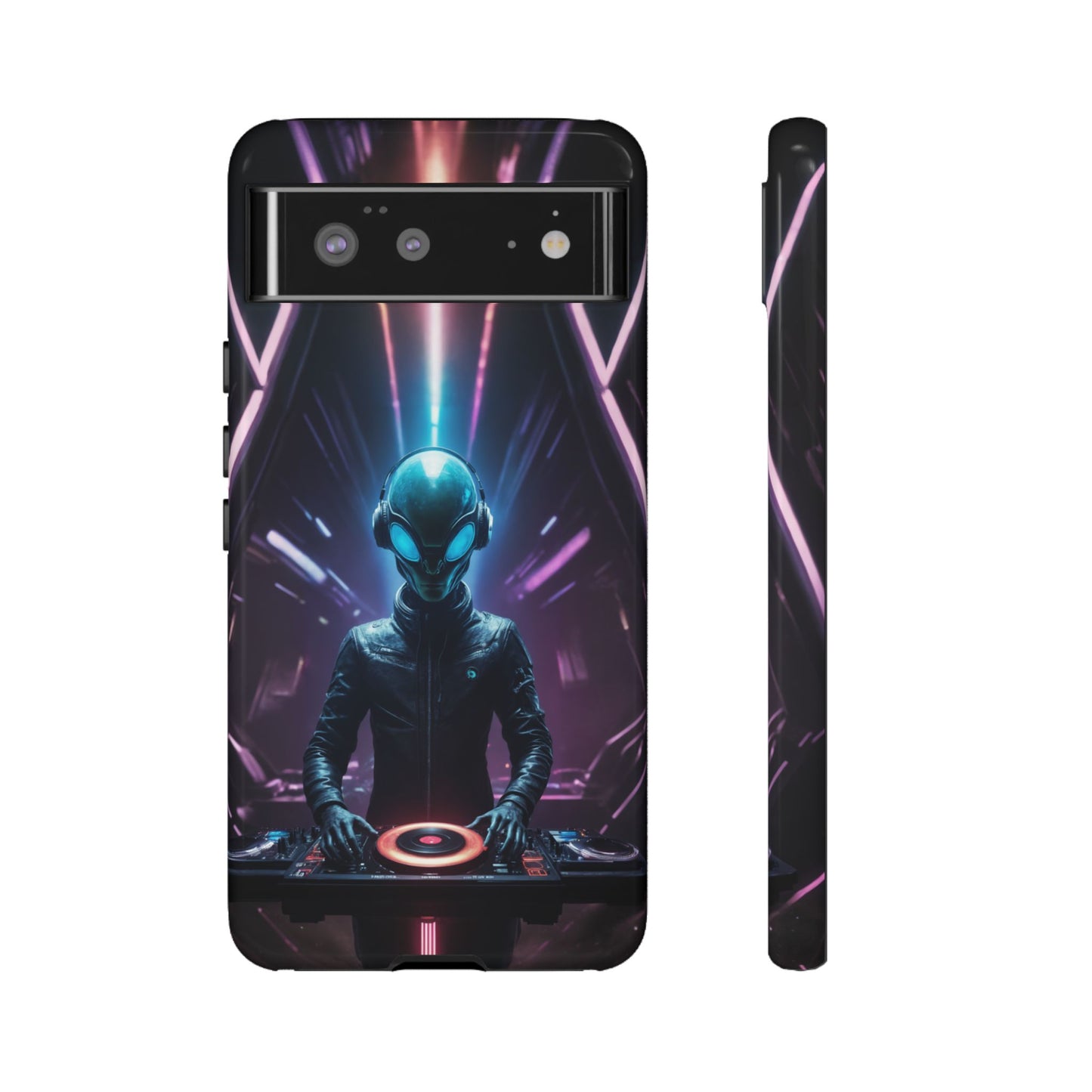 Alien DJ Phone Case for iPhone 8–16 Pro Max, Pixel 5–8 Pro, Galaxy S10–S24 Ultra - Designed by Thalia