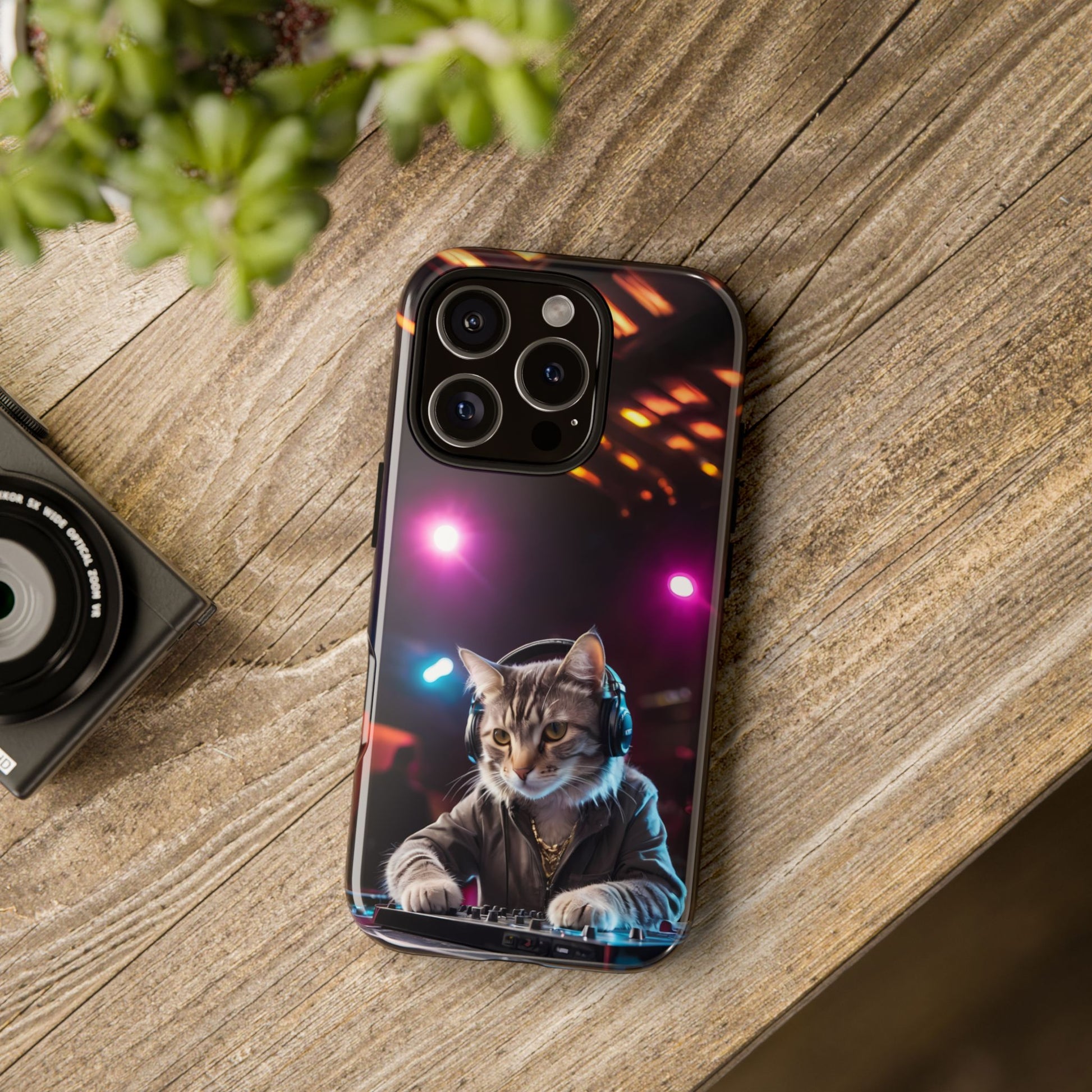 DJ Kitty Phone Case for iPhone 8–16 Pro Max, Pixel 5–8 Pro, Galaxy S10–S24 Ultra - Designed by Thalia