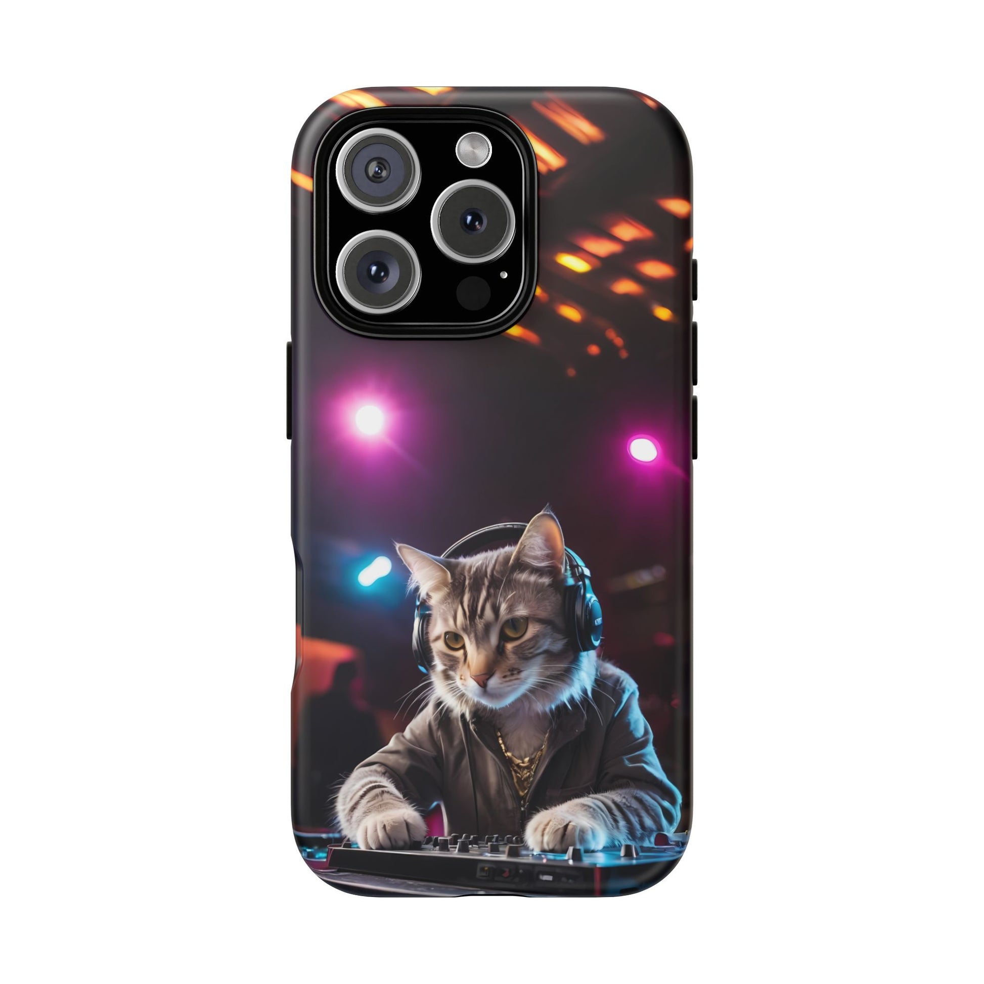 DJ Kitty Phone Case for iPhone 8–16 Pro Max, Pixel 5–8 Pro, Galaxy S10–S24 Ultra - Designed by Thalia