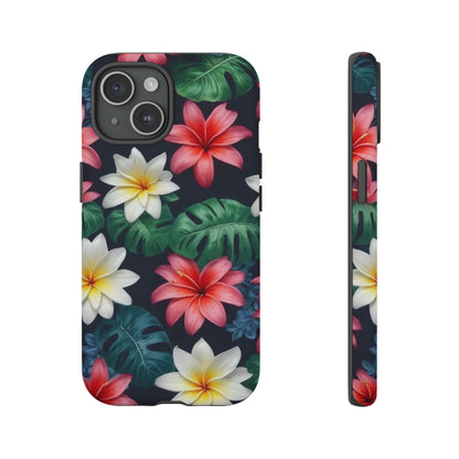 Hawaiian Flowers Phone Case for iPhone 8–16 Pro Max, iPhone 8 Plus–13 Mini, iPhone XS–XS Max, iPhone 11–14 Pro Max - Designed by Thalia